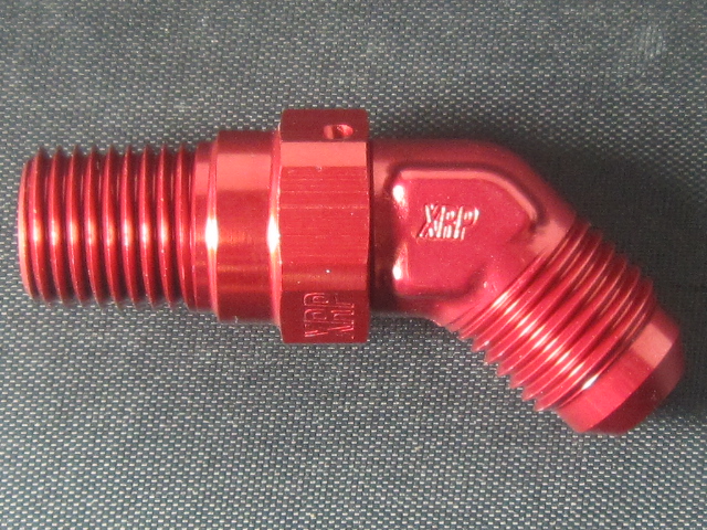 (image for) -10 45º Male Flare to 3/8 Pipe - Aluminum